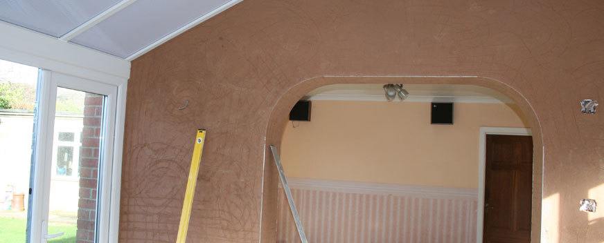 Wet plastered walls